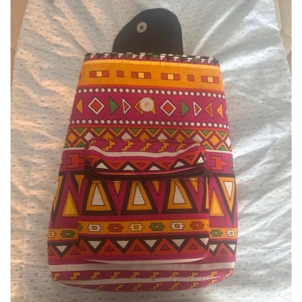 Colorful Geometric Print Backpack – Adjustable Straps - Picture 5 of 6